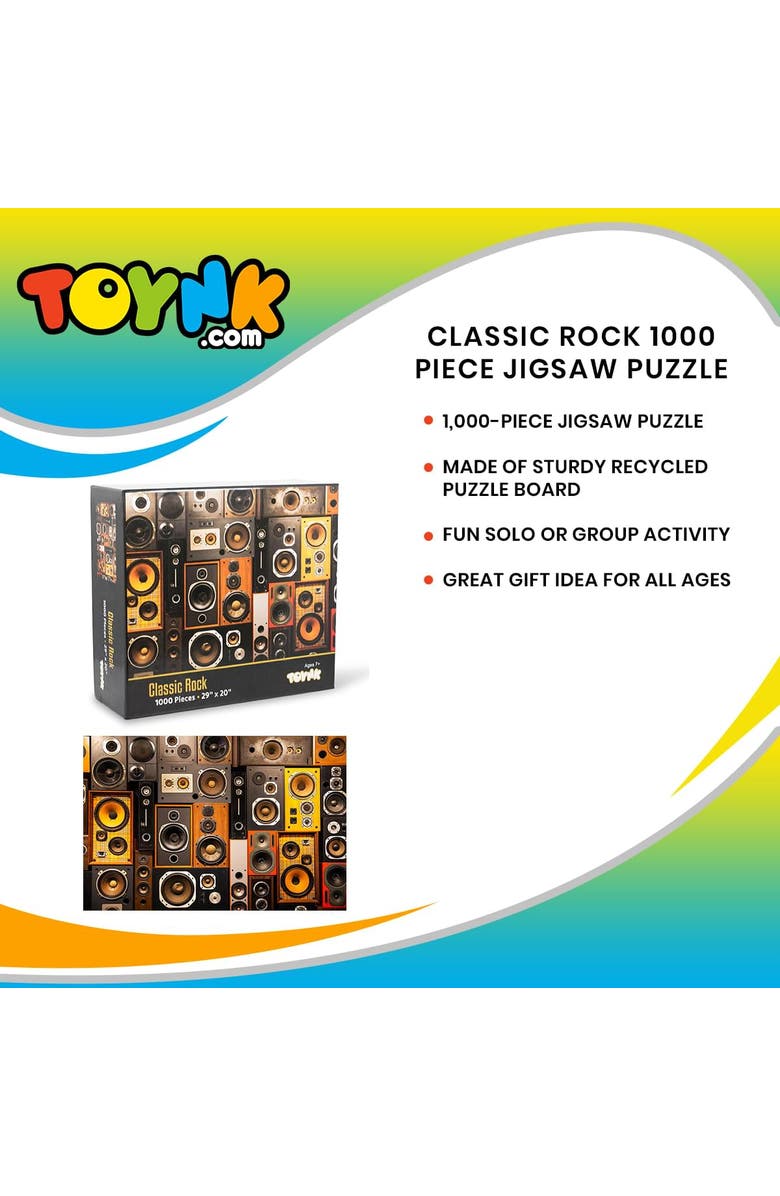 Toynk Classic Rock Music Surround Sound Systems 1000 Piece Jigsaw Puzzle, Alternate, color, Brown