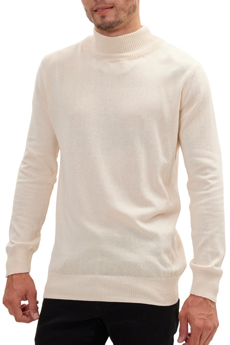 Relaxed Fit Mock Neck Sweater, Main, color, BEIGE