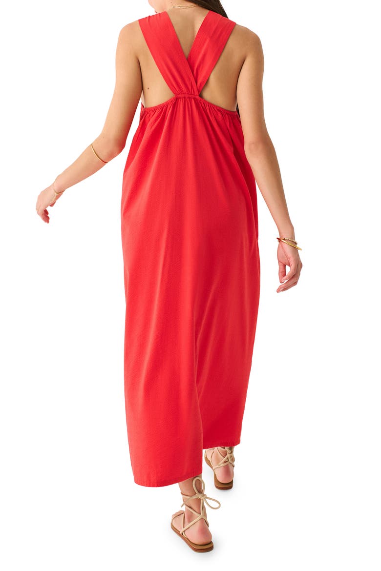 Bay Twist Seersucker Halter Dress, Alternate, color, HIBISCUS