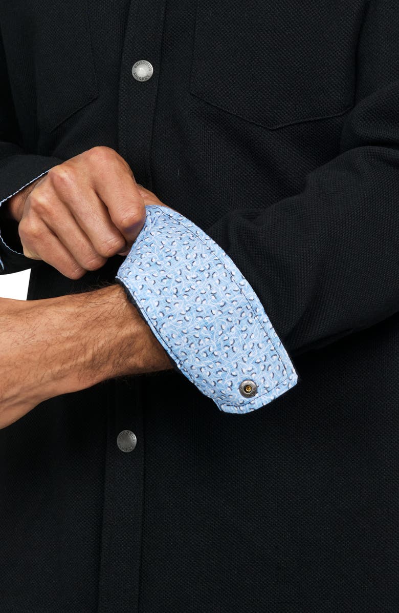 Brooklyn Brigade Solid Waffle Knit Shirt Jacket, Alternate, color, Black