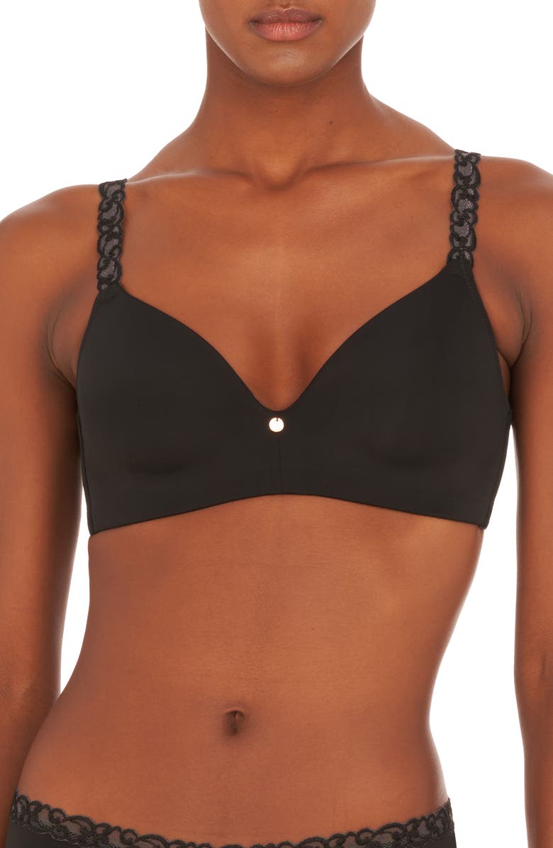 Natori Pure Luxe Wireless Contour Bra, Main, color, Black