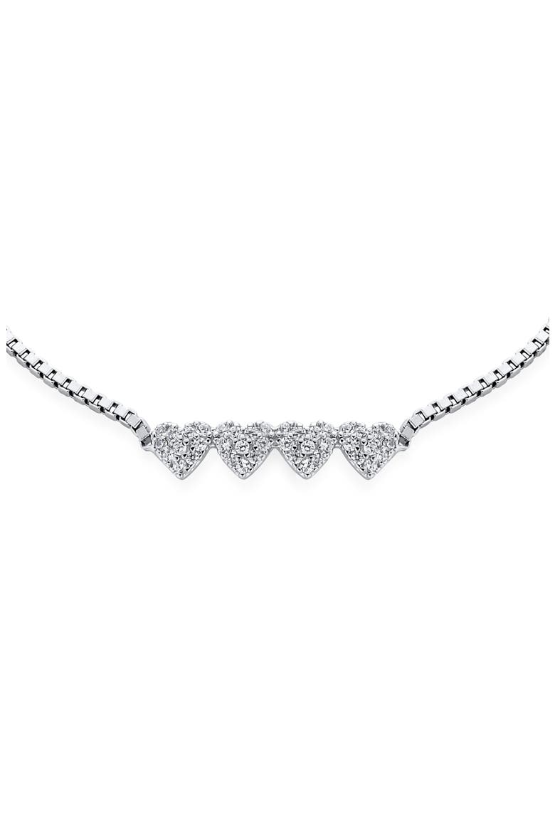 CZ Heart Charm Bolo Bracelet, Alternate, color, CLEAR