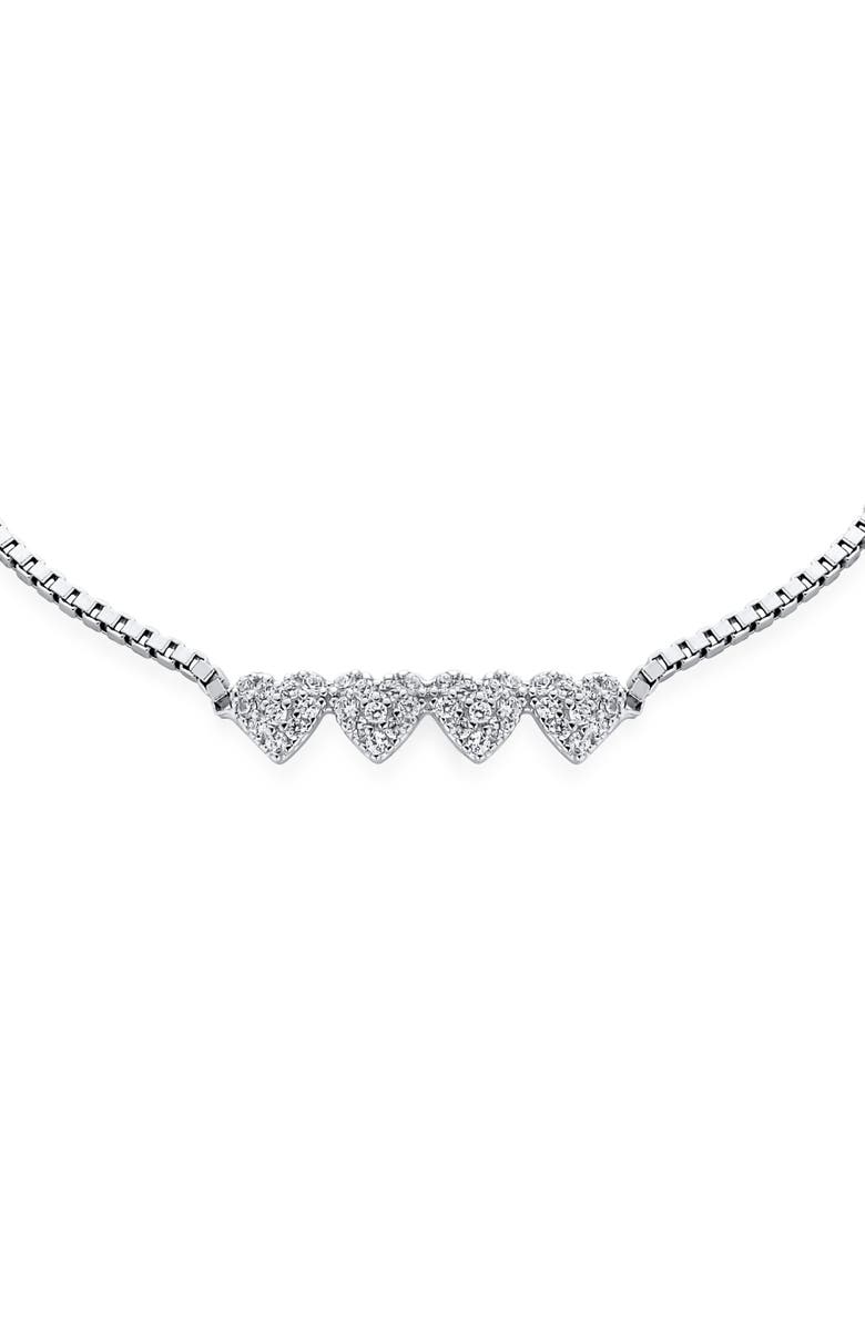 BLING JEWELRY CZ Heart Charm Bolo Bracelet, Alternate, color, Clear