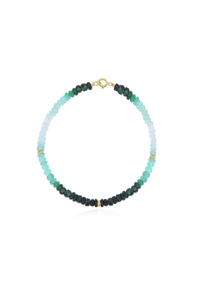 Emerald Ombre Bead Bracelet, Main, color, Emerald
