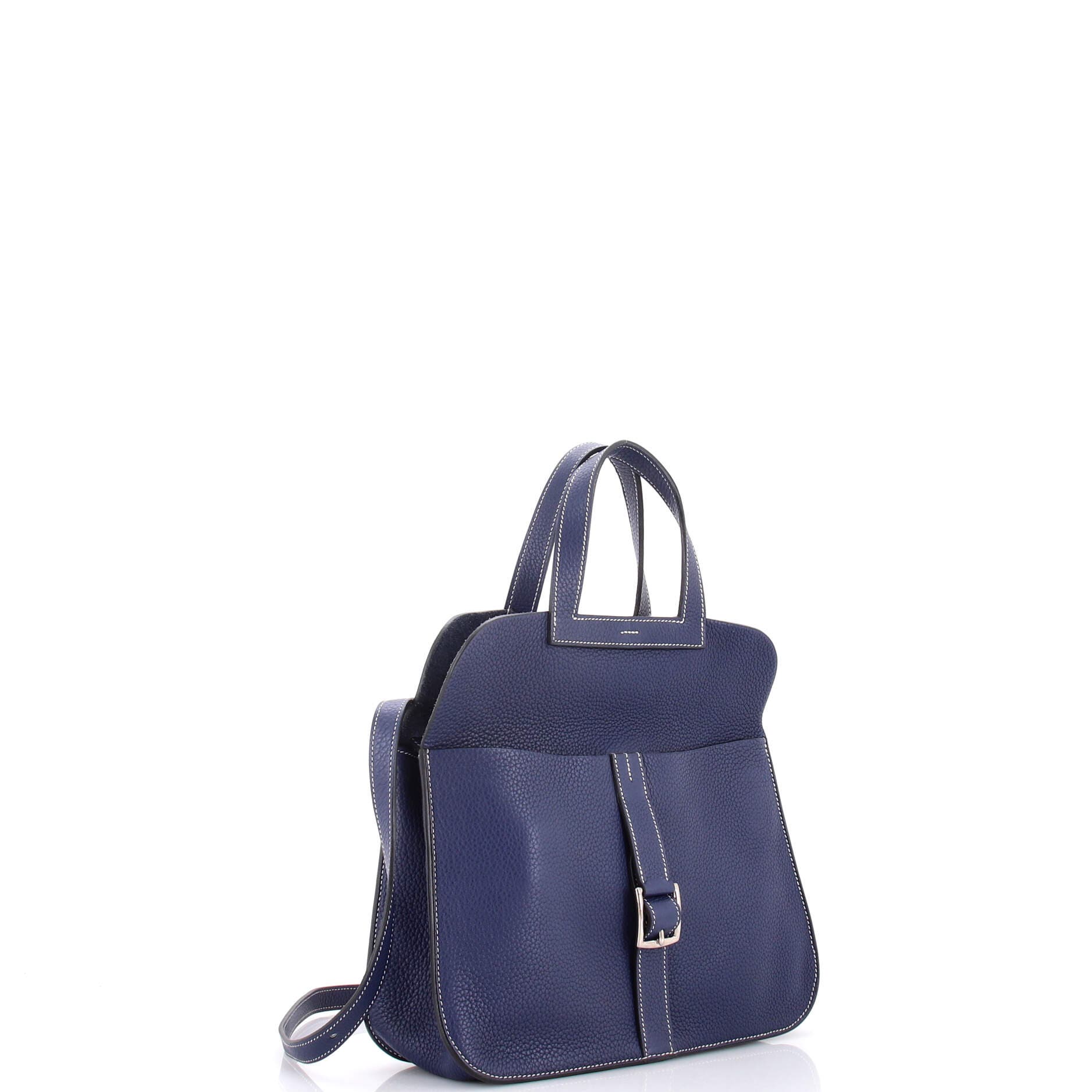 Pre-Owned Hermes Halzan Bag Clemence 31, Alternate, color, Bleu De Malte