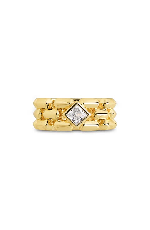 Ryne Chain Link Crystal Ring