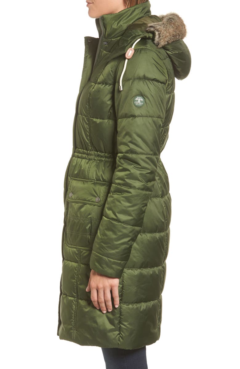 Barbour Winterton Water Resistant Hooded Quilted Jacket with Faux Fur Trim, Alternate, color, 