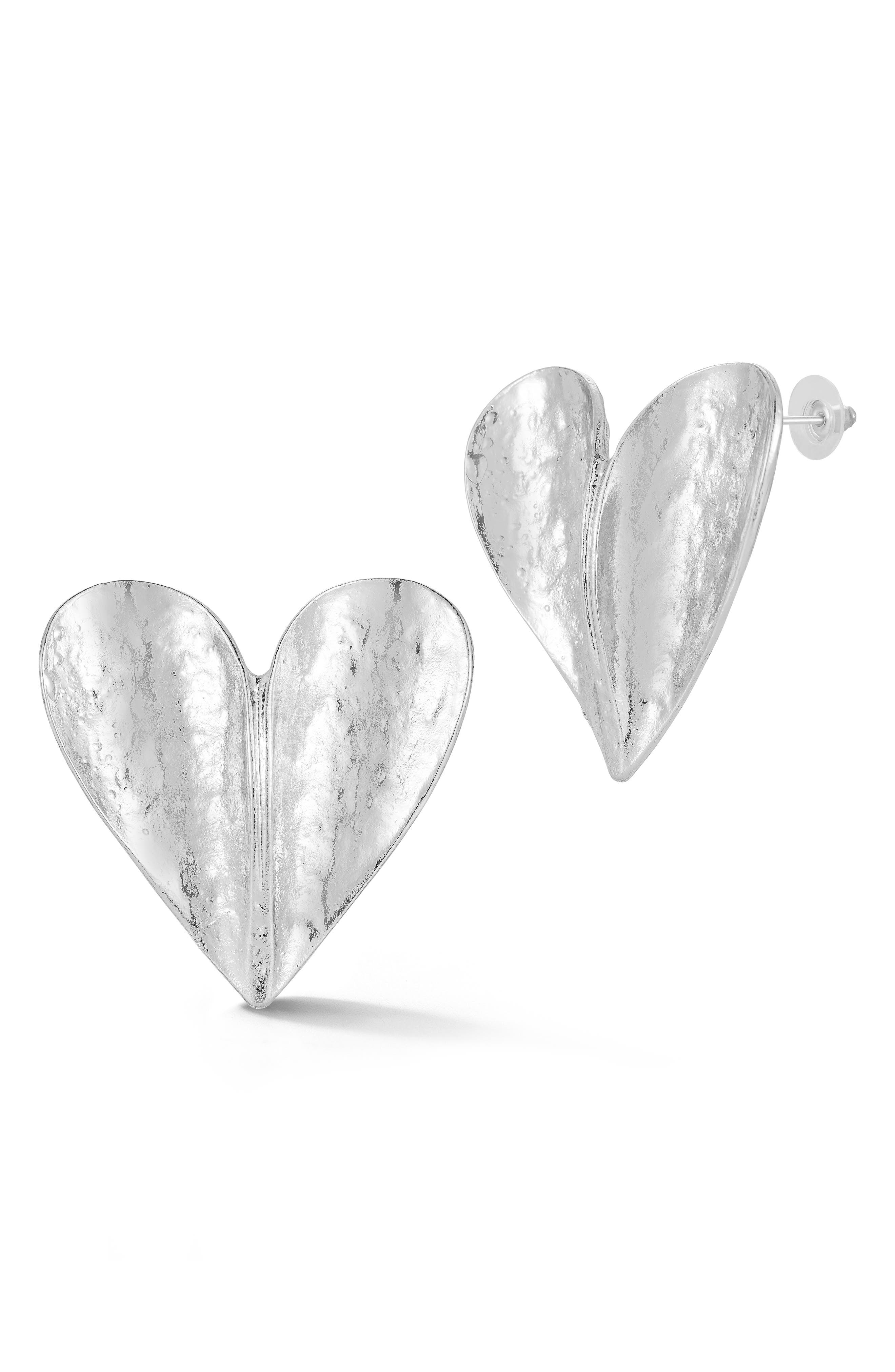 Heart Statement Stud Earrings