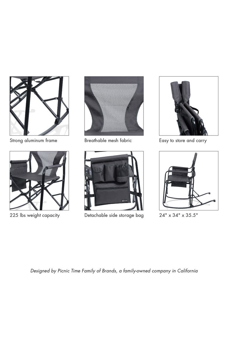 Picnic Time Woodland Rocking Camp Chair, Alternate, color,