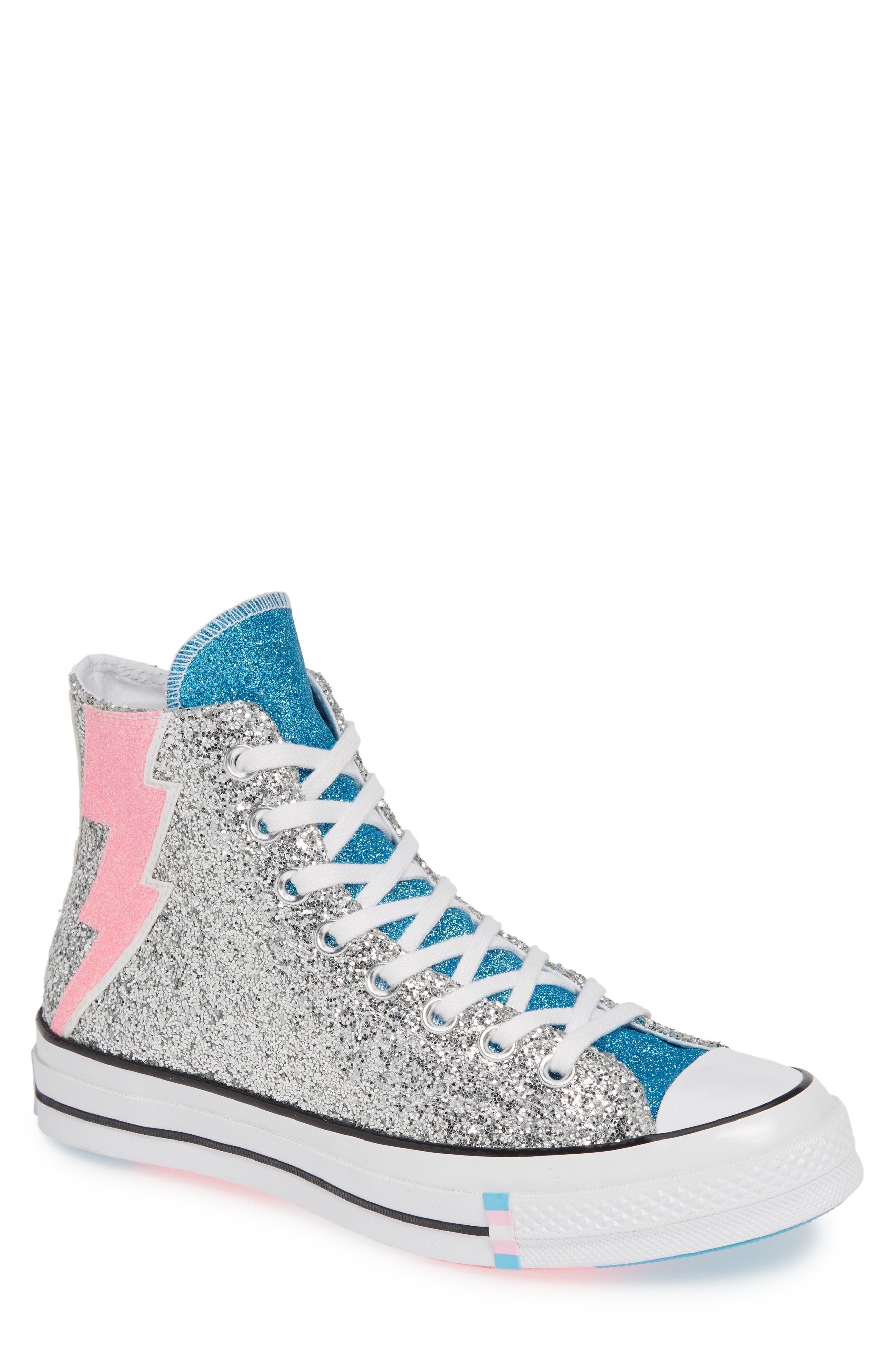 Pride Chuck Taylor® All Star® High Top Sneaker, Main, color, SILVER/ EGRET/ GNARLY BLUE
