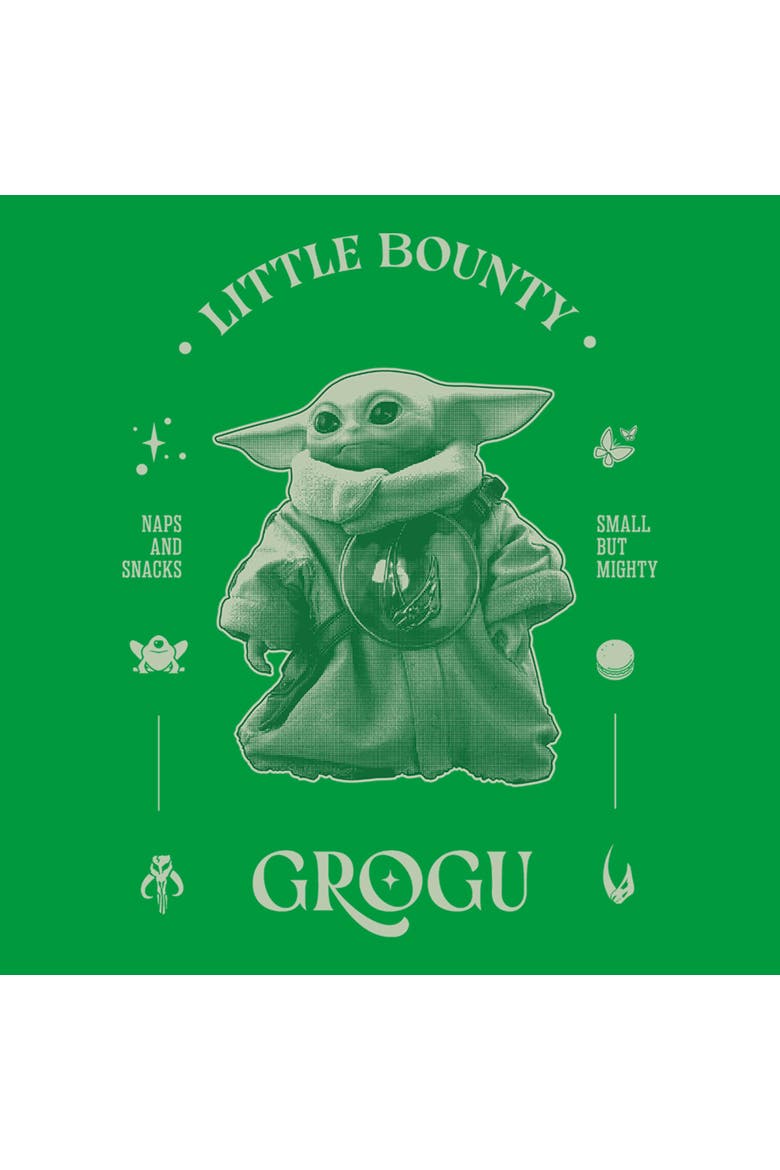 Junior's Star Wars The Mandalorian and Grogu Little Bounty Small But Mighty  Graphic T-Shirt, Alternate, color, Kelly Green