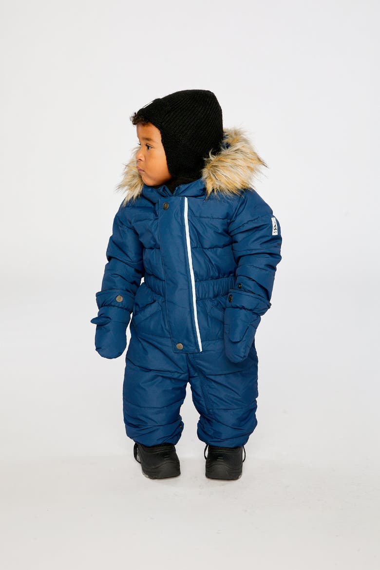 Quilted Fleece-Lined One Piece Snowsuit, Alternate, color, Dark Blue