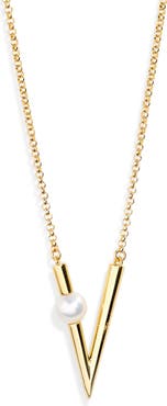 Mikimoto Akoya Pearl Triangular Pendant Necklace