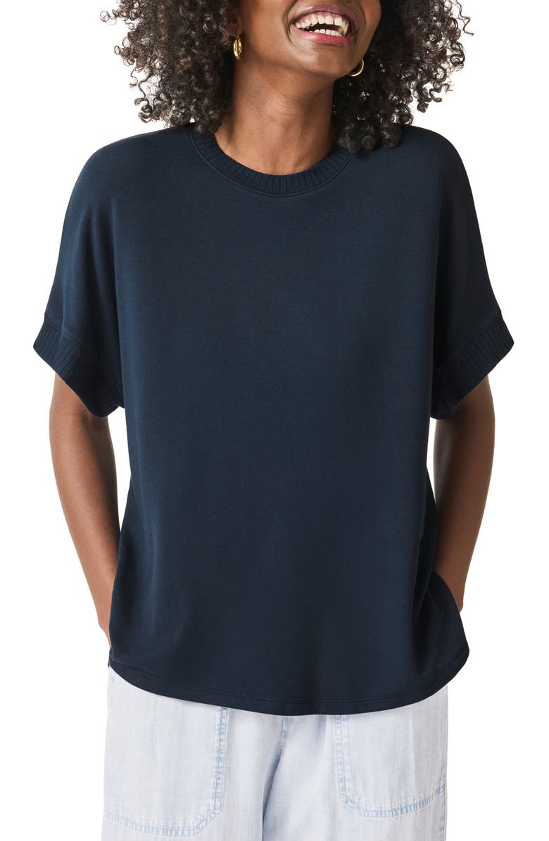 Splendid Supersoft Short Sleeve Sweatshirt, Main, color, Navy