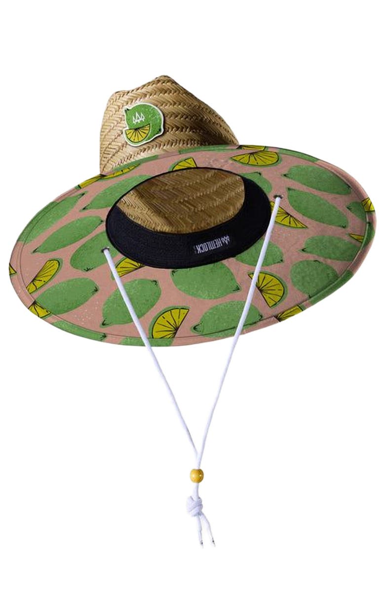 Hemlock Cadillac Straw Lifeguard Hat, Alternate, color, Limes