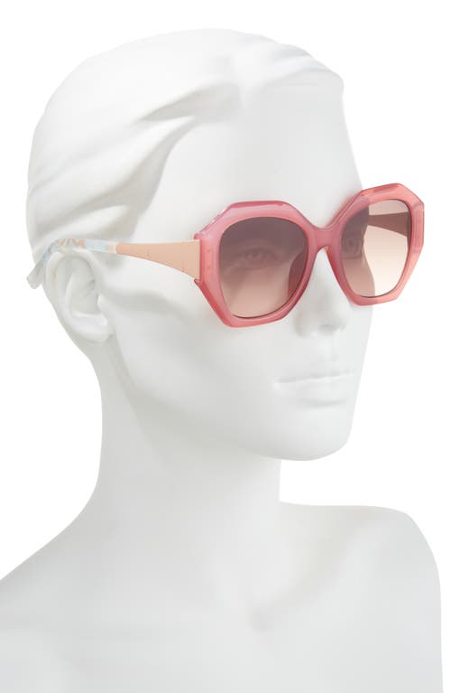 Vince Camuto Geometric Sunglasses In Rose/pearl