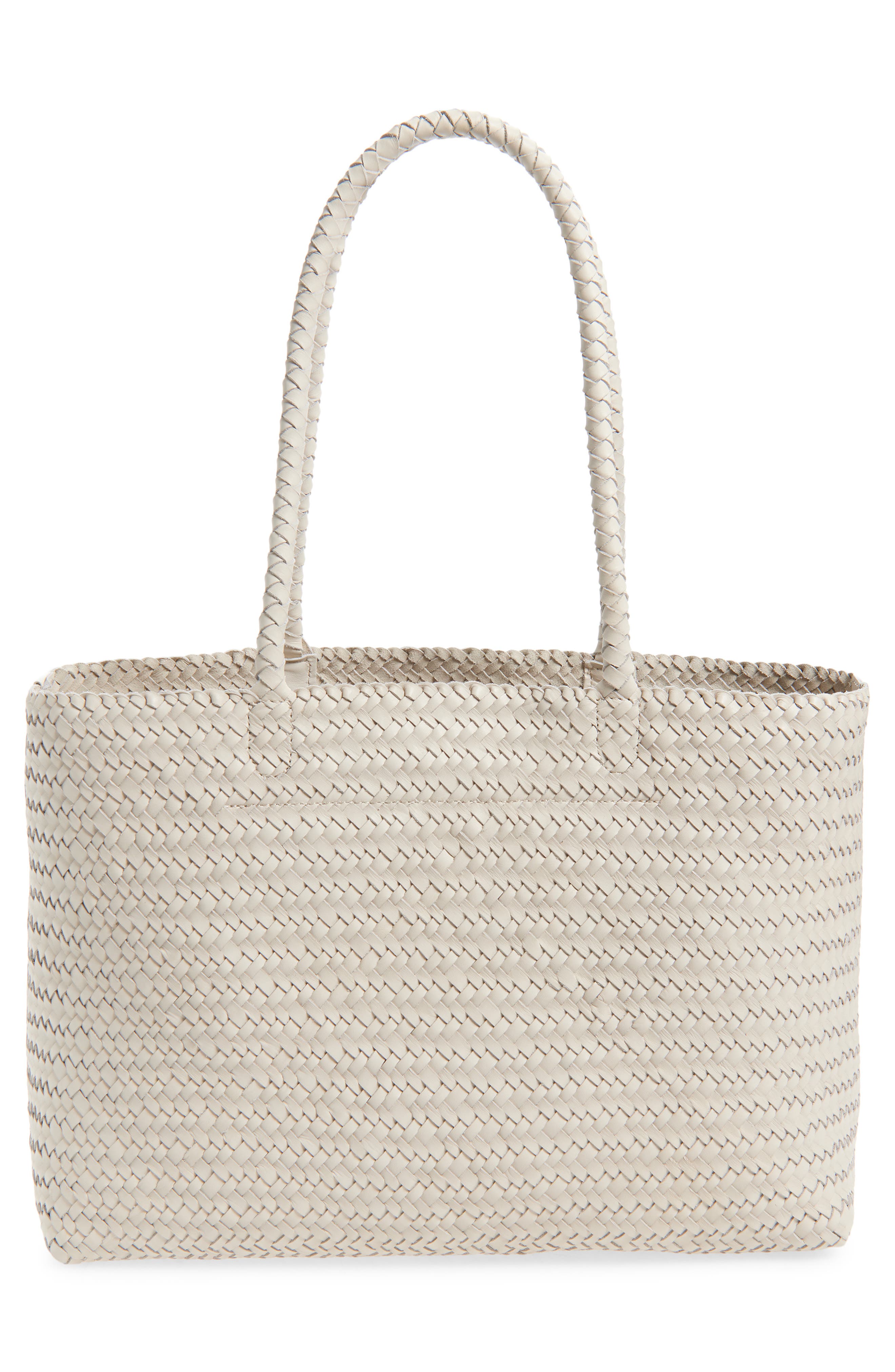 Handwoven Leather Tote, Alternate, color, VINTAGE MUSLIN
