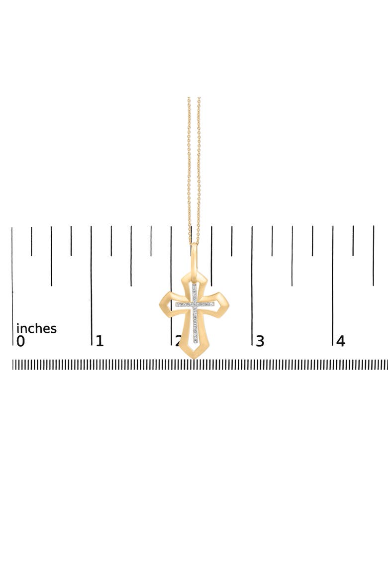 Gold Vermeil Diamond Accent Roman Cross Pendant Necklace, Alternate, color, Silver