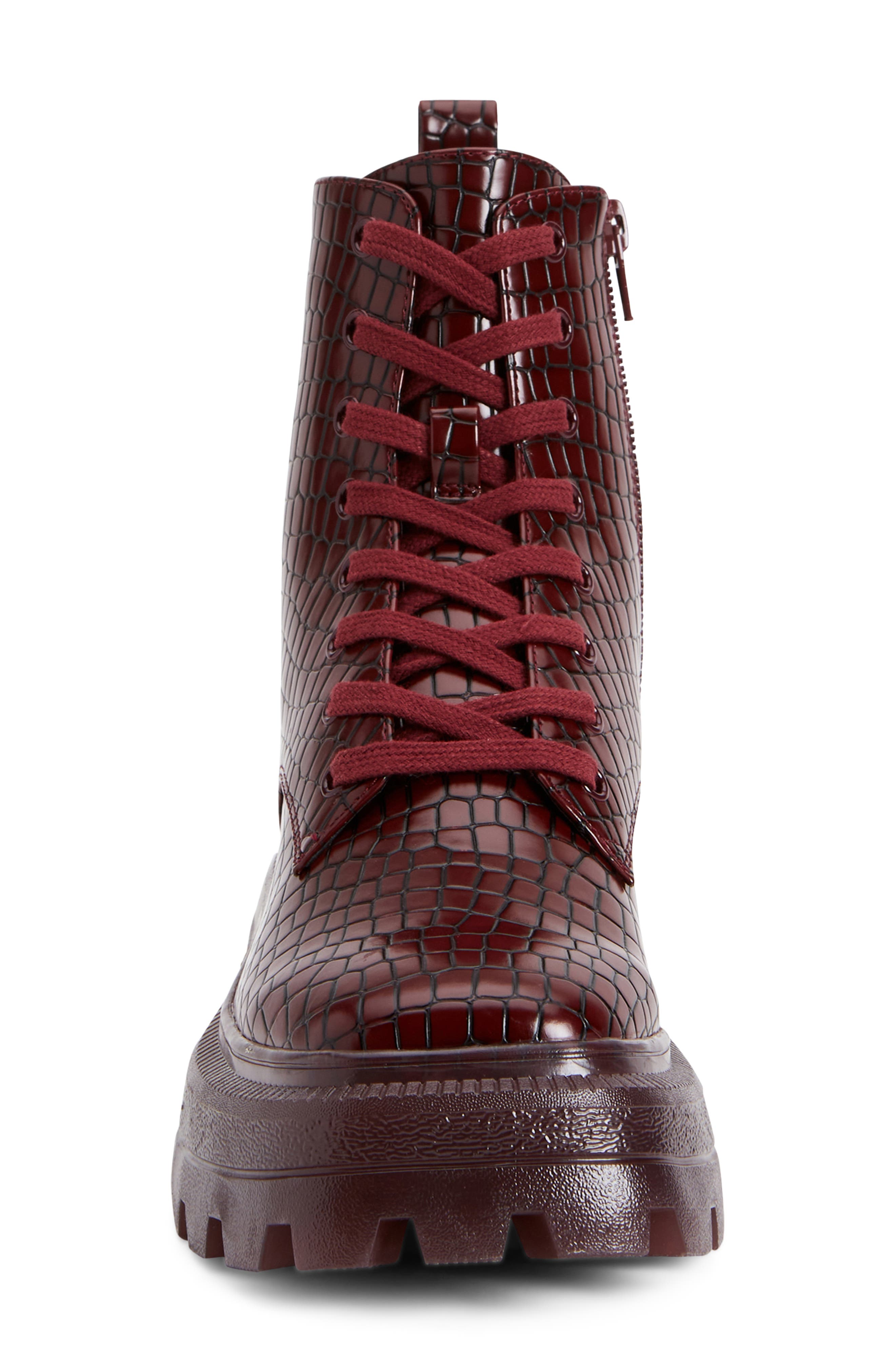 Katy Perry The Geli Combat Boot, Alternate, color, Burgundy Croc