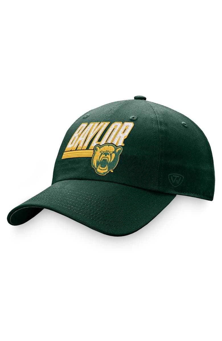TOP OF THE WORLD Men's Top of the World Green Baylor Bears Slice Adjustable Hat, Main, color, Green