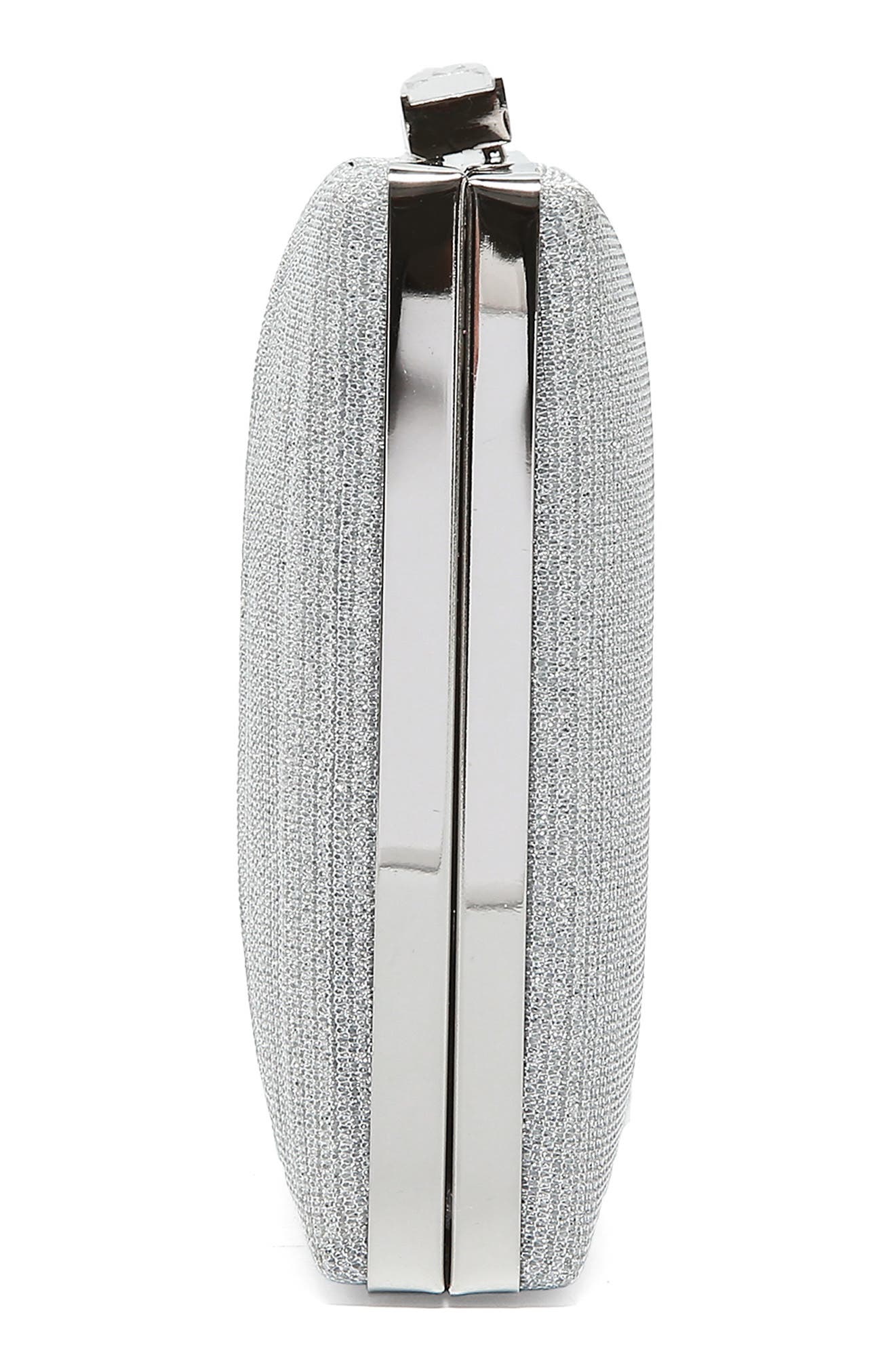 Suzie Glitter Clutch, Alternate, color, SILVER