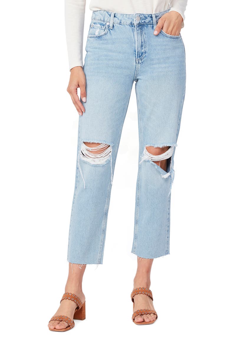 Noella Straight Leg Raw Hem Jeans, Main, color, DORETTA DESTRUCTED