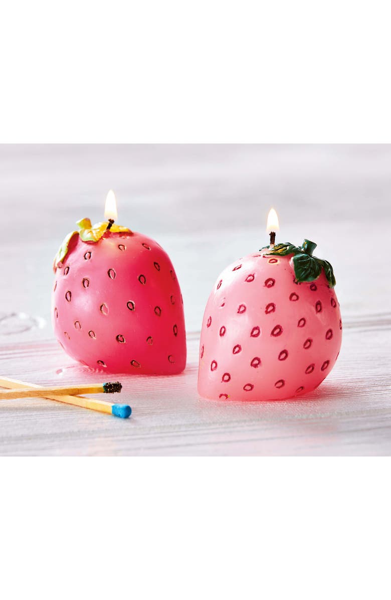 tag Strawberry Candle Pink Paraffin Wax for Spring and Summer, Alternate, color, Pink
