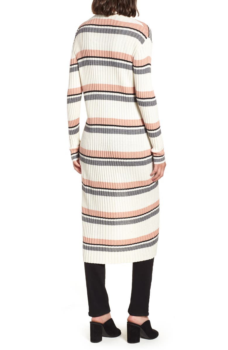 BP. Stripe Midi Open Cardigan, Alternate, color, 