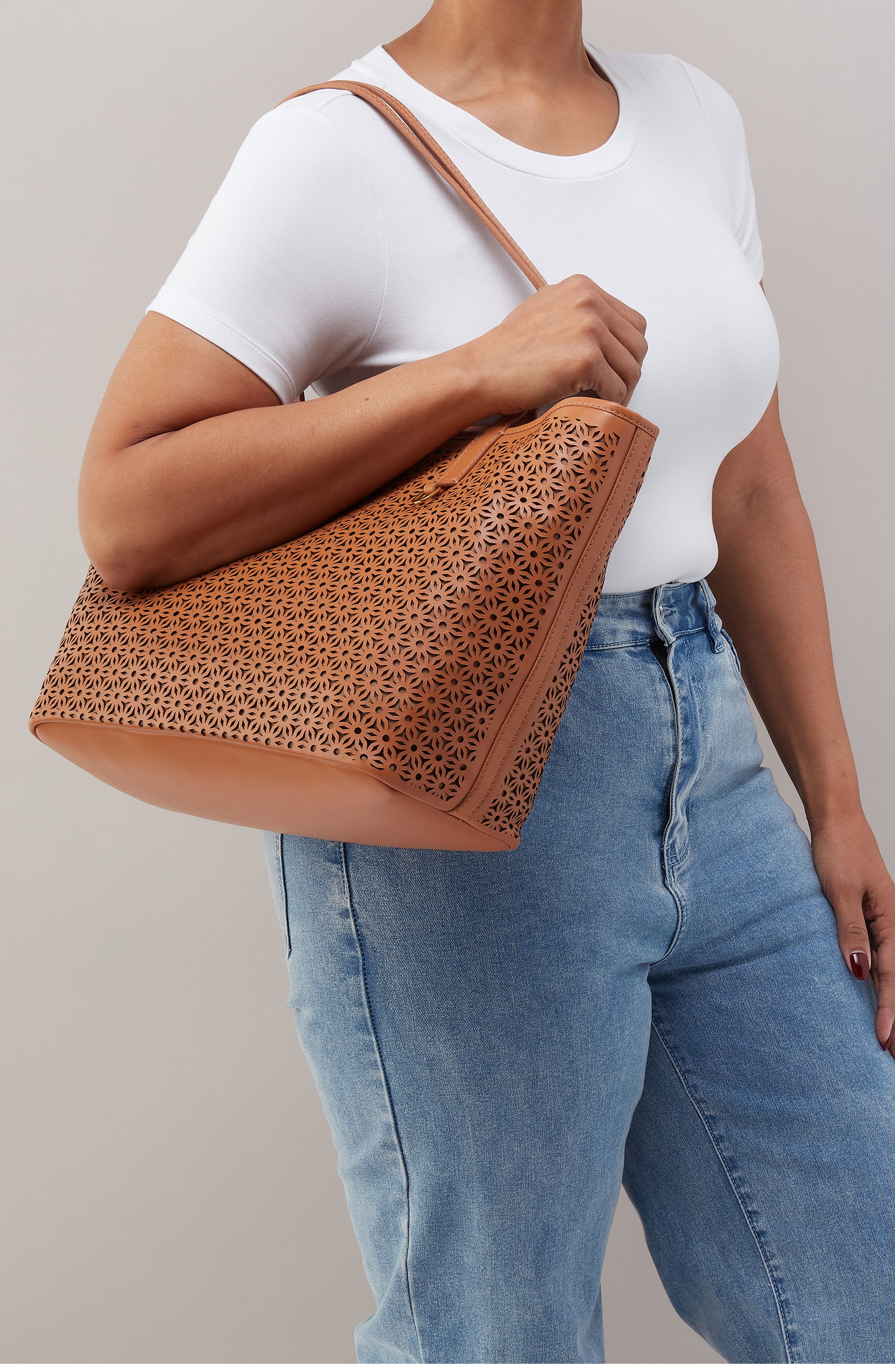All That Leather Tote, Alternate, color, CANYON PETAL