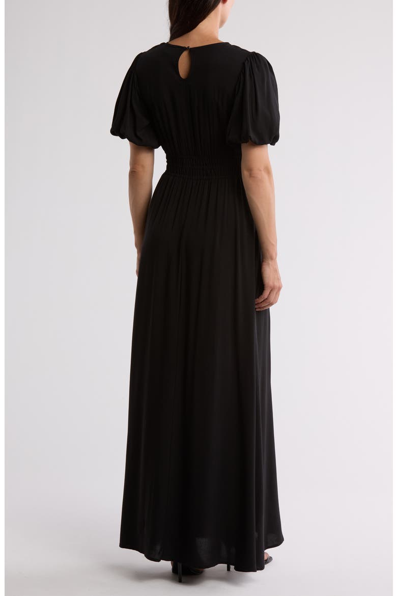 Ophelia Puff Sleeve Maxi Dress, Alternate, color, BLACK