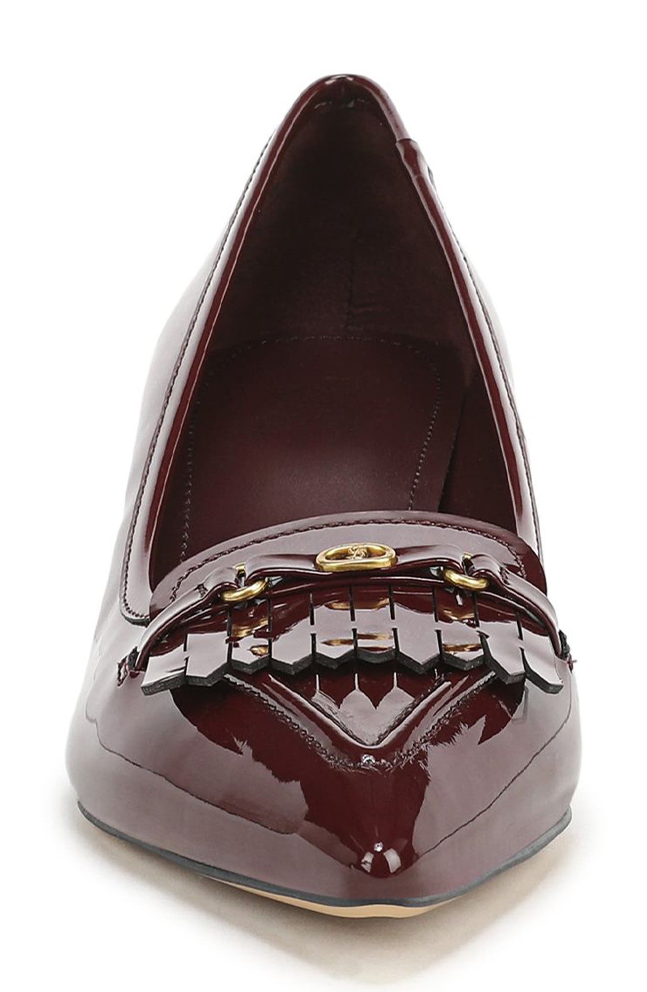 Rossi Faux Leather Kiltie Pump, Alternate, color, RED