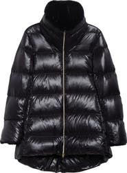 Herno Faux Fur Lined Water Repellent Quilted Down Jacket