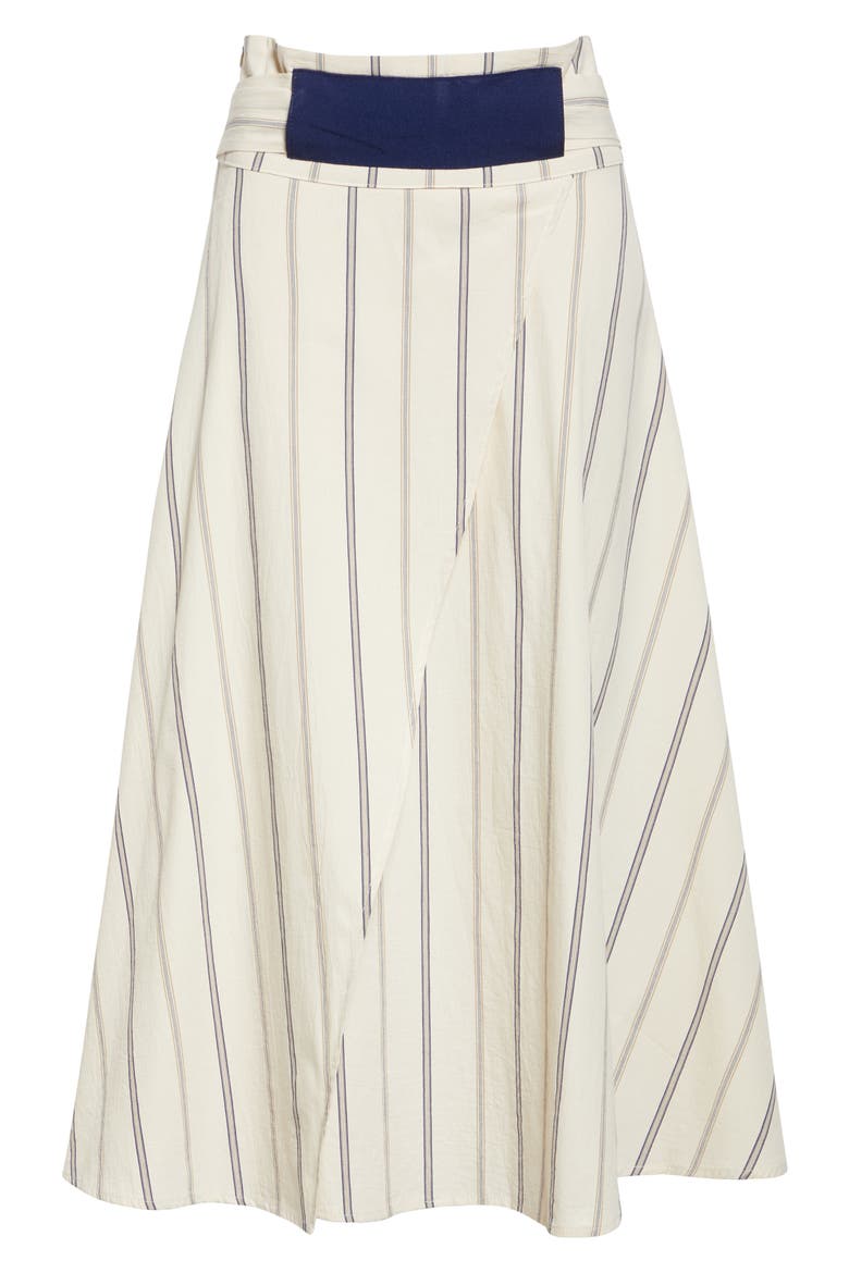 Stripe Asymmetric Wrap Skirt, Alternate, color, BEIGE STRIPE