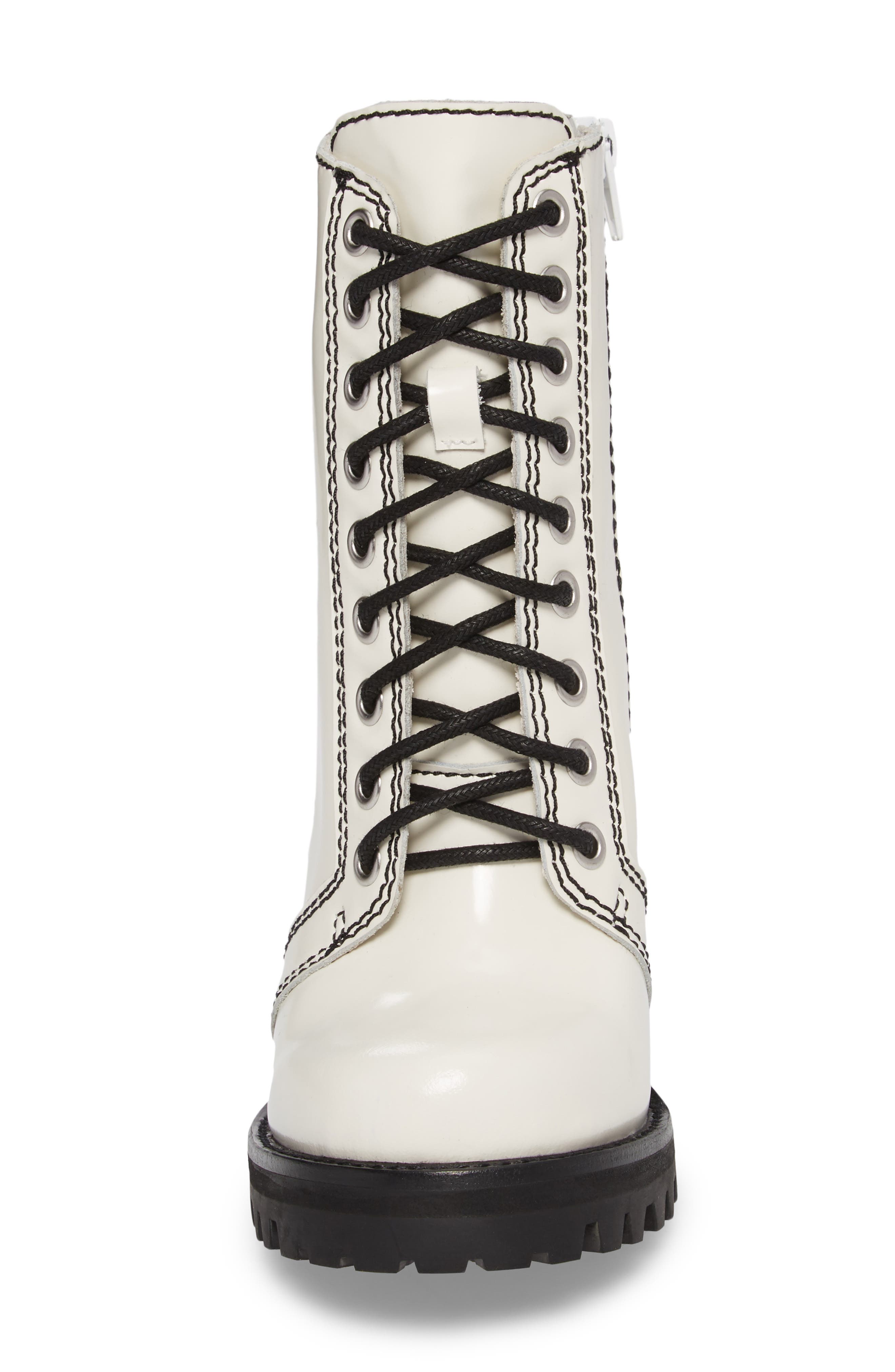Legion Block Heel Boot, Alternate, color, WHITE BOX BLACK