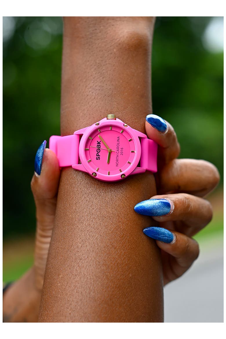 Cotton Candy Silicone Strap Watch, 32mm case, Alternate, color, HOT PINK