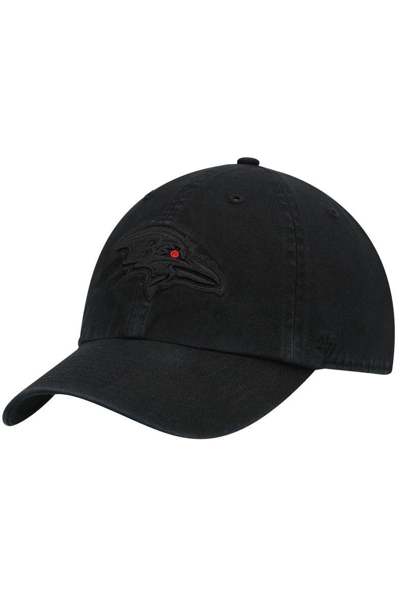 Men's '47 Black Baltimore Ravens Team Tonal Clean Up Adjustable Hat, Main, color, Black