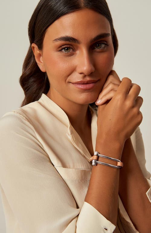 Cxc Koa Shackle Bracelet In Brown