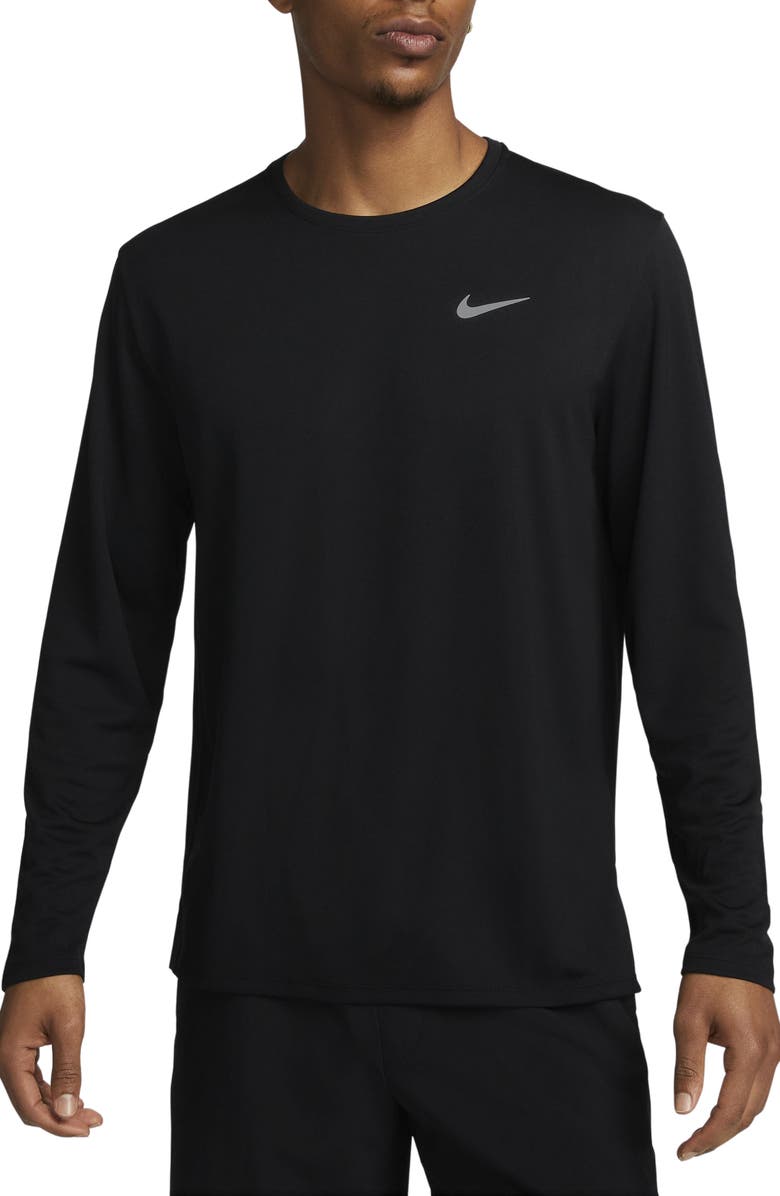 Nike Dri-FIT UV Long-Sleeve Running Top, Main, color, Black