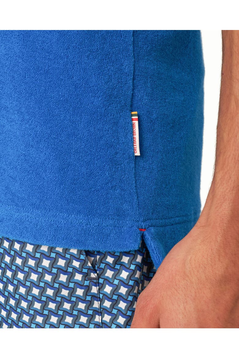 Terry Towelling Tailored Fit Towelling Polo Shirt, Alternate, color, NOVA BLUE