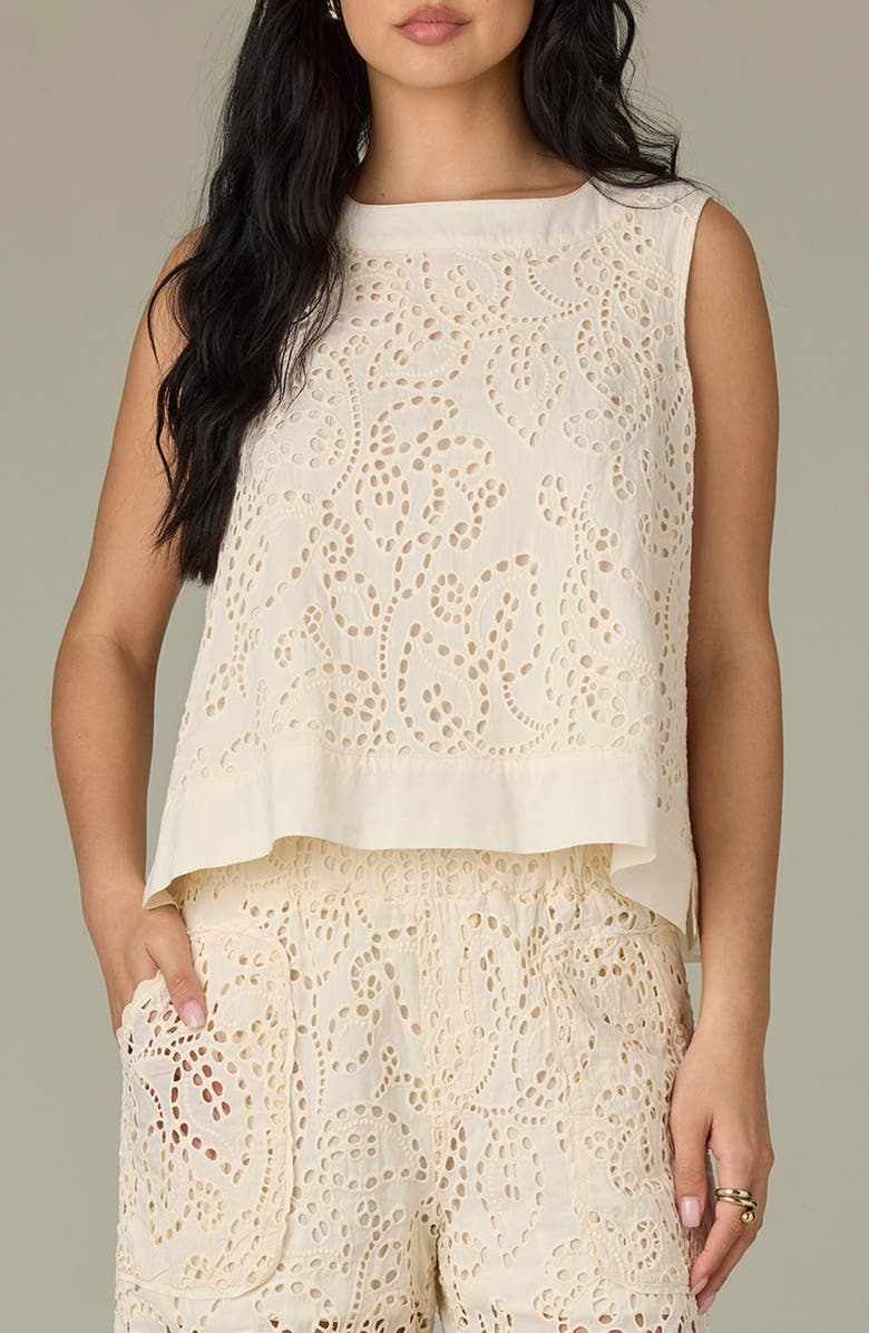 Wit & Wisdom Eyelet Crop Tank, Main, color, 