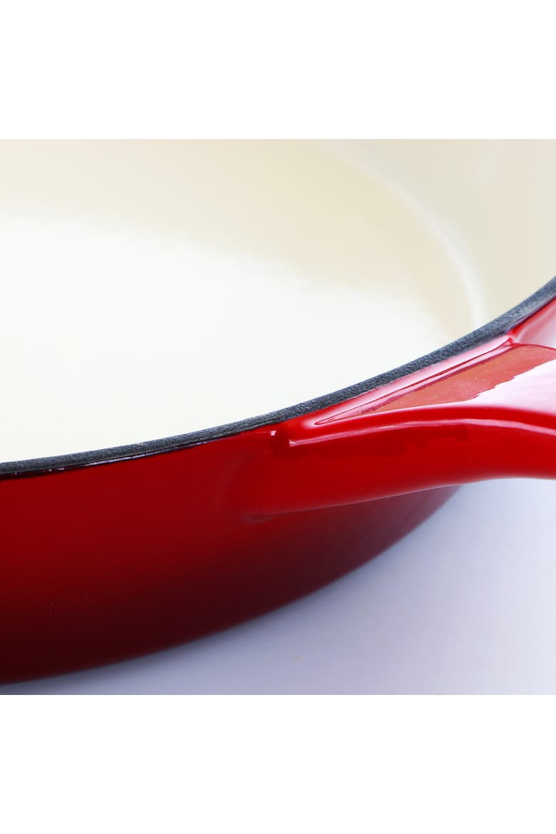 12 Inch Enameled Cast Iron Skillet, Alternate, color, Red