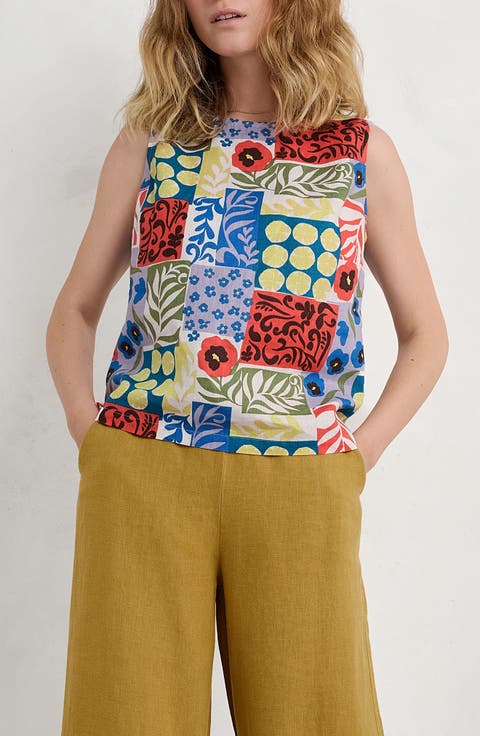 Colour Study Boxy Linen Tank