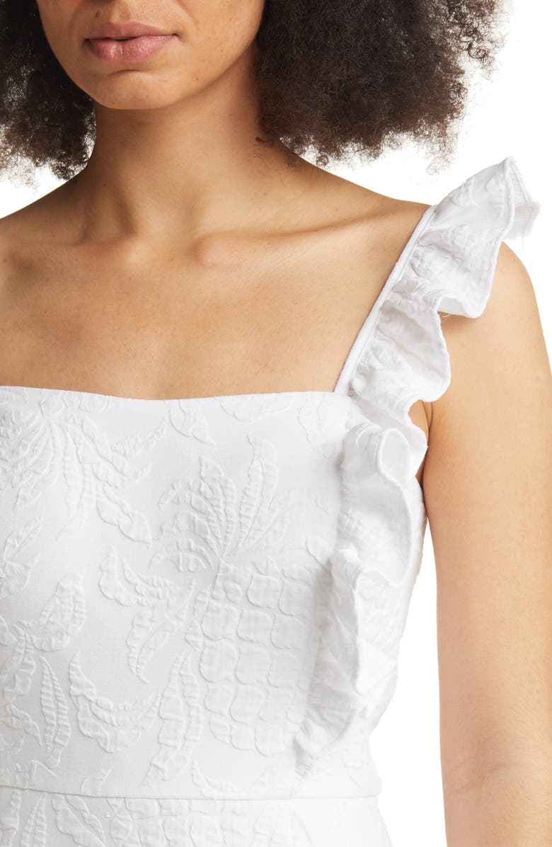 Lilly Pulitzer<sup>®</sup> Maetha Floral Jacquard Ruffle Romper, Alternate, color,