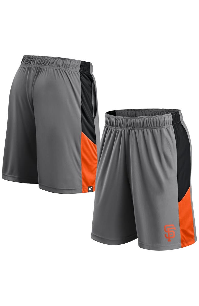FANATICS Men's Fanatics Branded Gray/Black San Francisco Giants Champion Rush Color Block Shorts, Main, color, 