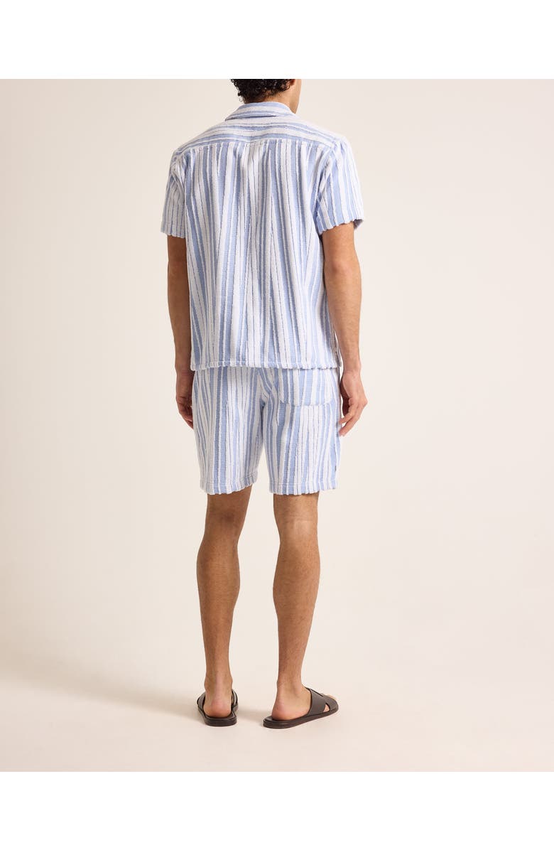 Orlebar Brown Howell Towelling Relaxed Towelling Stripe Shirt, Alternate, color, Aero Blue/White Sand