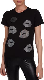 Lauren Moshi Croft Crystal Multi Lips Top