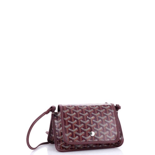 Pre-owned Goyard Goyard Plumet Clutch Wallet Coated Canvas In Red