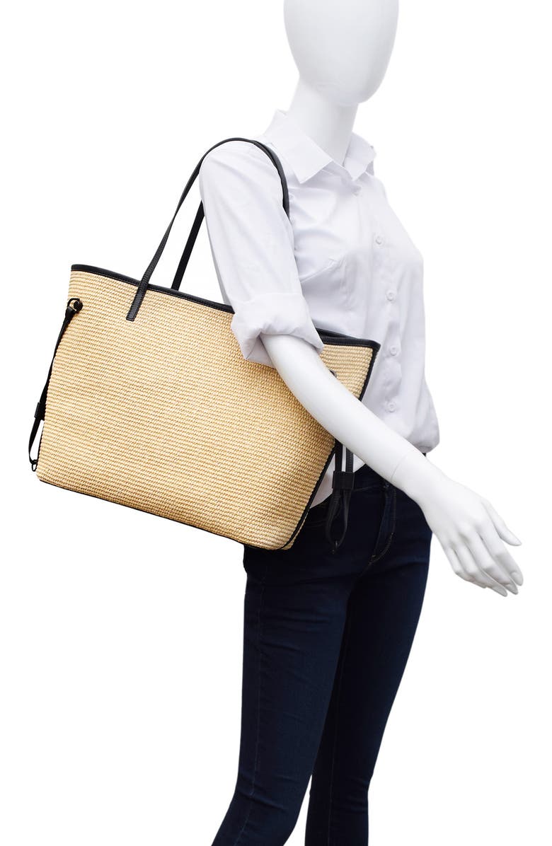 Thacker Kiera Woven Straw Tote, Alternate, color, Natural / Black