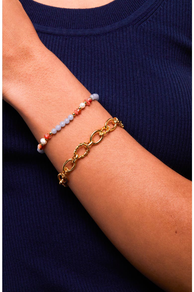 Chip Bead Bracelet, Alternate, color, BLUE AND ORANGE