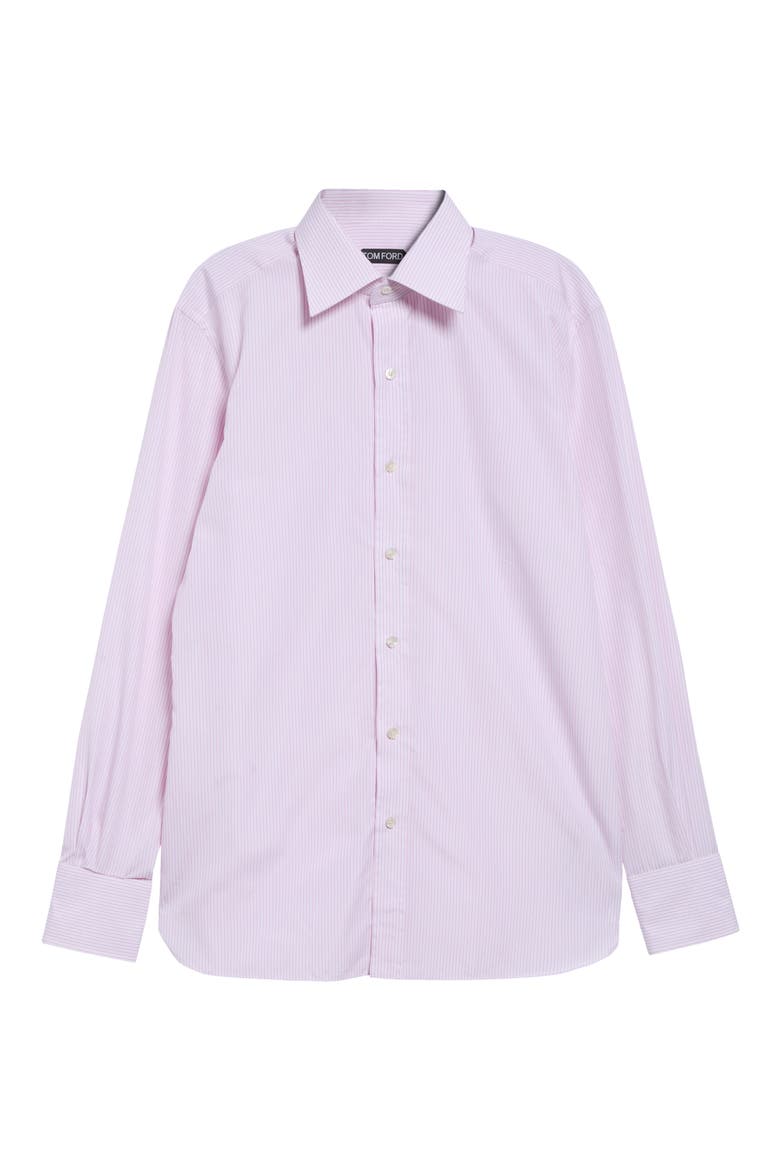 Classic Fit Striped Cotton Shirt, Alternate, color, PWA ROSE/ WHITE